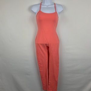 Fashionable Pink One Piece Stretch Singlet Sz Med